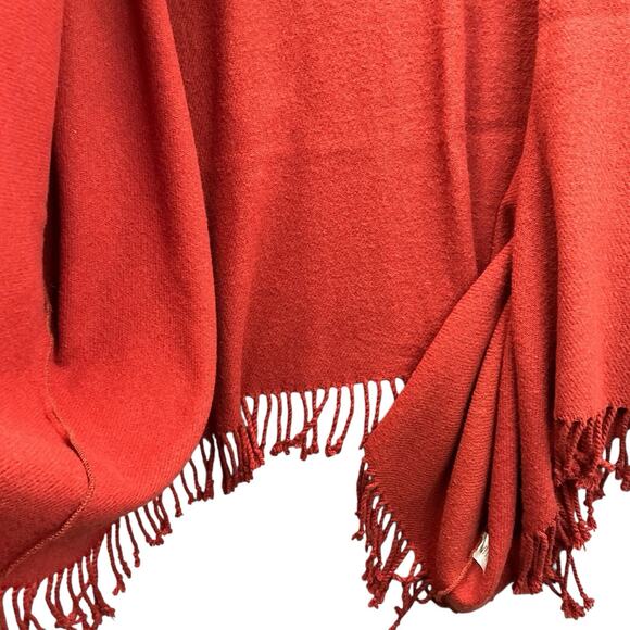 Talbots Poncho Shawl Cardigan Women One Size Wool Fringe Hippie Boho - Picture 8 of 11